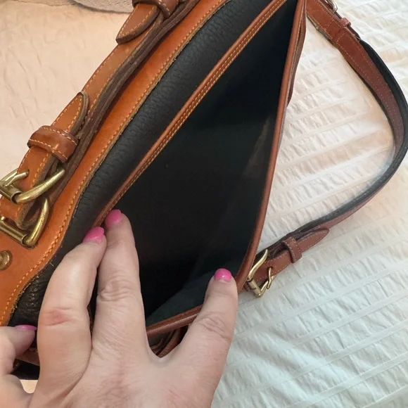 Dooney & Bourke Navy and Tan Leathee Crossbody Bag - Picture 9 of 12